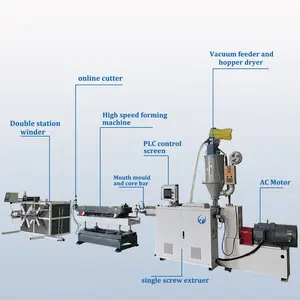 PVC PE单壁波纹管挤出机制造机波纹管挤出生产线