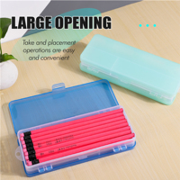 Transparent givré PP divisé porte-crayon Double face Double-ouvert créatif étudiant stockage papeterie boîte BTS