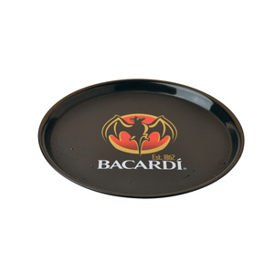 Plateau antidérapant avec logo personnalisé, plateau de service rond en métal et plastique pour la bière russe Abbey's Birra Menabrea Old Forester - Product Image 1