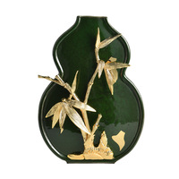 Nouveau vase artistique créatif en céramique de style chinois, motif bambou, récipient floral sophistiqué, parfait pour les salons, les bureaux et les entrées.
