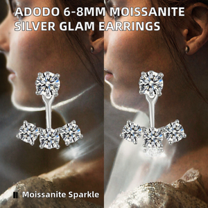 925 Silver Graduated Round <b>Moissanite</b> Drop <b>Earrings</b> 4 Prong Geometric Stud <b>Earrings</b> for Women Wedding Party Bridal Jewelry Gift - Product Image 2
