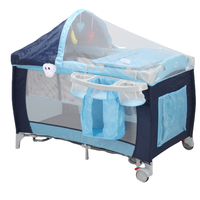 Lit bébé multifonctionnel pliable avec moustiquaire et table à langer mobile, lit de jeu pour bébé