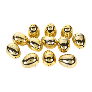 Huevos Decorativos Dorados Brillantes para Pascua, Huevos Metálicos Dorados para Decoración de Fiestas de Pascua, Rellenos para Cestas de Pascua - Product Image 1