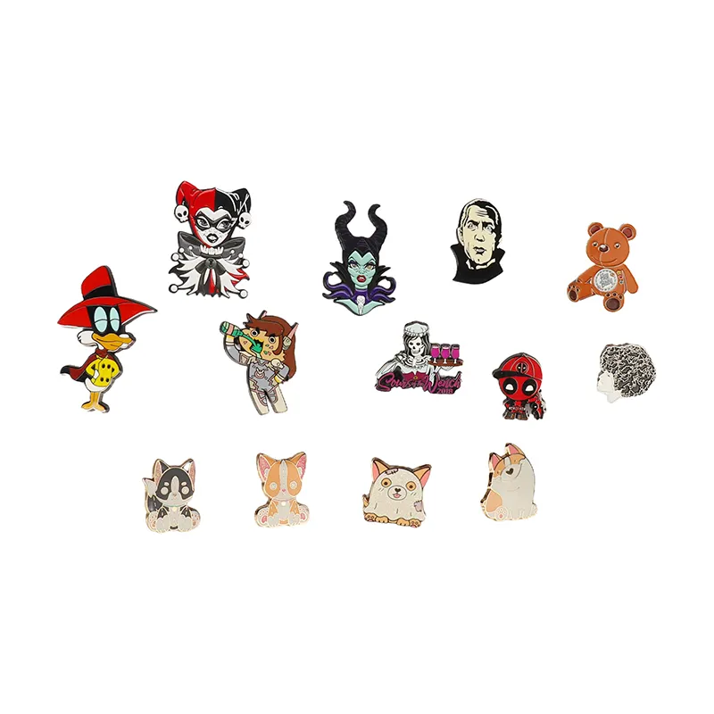 Wholesale hat pins enamel custom design cartoon metal lapel pin badge cute carton badge