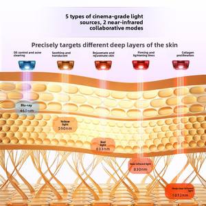 Máscara AQSHE M2 con 400 LED, 5 Longitudes de Onda (460, 590, 633, 830, 1072nm), Nueva Máscara Láser Inalámbrica de Terapia de Luz Roja, Máscara Facial Láser <span class=keywords><strong>4D</strong></span> de Luz Roja - Product Image 3