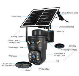 กล้องวงจรปิด LS VISION 4MP 2K Solar PTZ 4G WiFi PIR <span class=keywords><strong>AI</strong></span> ตรวจจับความเคลื่อนไหวของมนุษย์ ตรวจจับใบหน้า พร้อมระบบแจ้งเตือน  2 เลนส์ 2 จอภาพ - Product Image 6