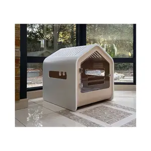 Modern wooden handmade kennel with door pet kennel fashion dog bed