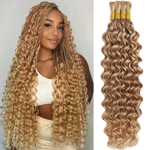 Cheveux humains en vrac pour tresses Deep Wave de 12 à 30 pouces, cheveux humains bouclés naturels pour tresses torsadées, au crochet et sans nœuds - Product Image 3