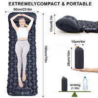 Matelas de camping gonflable individuel avec pompe à pied, en nylon 40D et TPU, imperméable, épaissi, ultra-léger, pour pique-nique, randonnée et couchage en extérieur