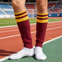 Chaussettes de football classiques en coton éponge à rayures pour jeunes, respirantes et antibactériennes, pour hommes, idéales pour le sport et la gym - Vente en gros sur mesure