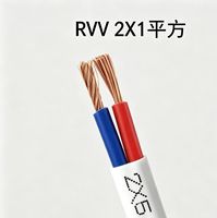 Câble électrique flexible RVV 2 conducteurs 1 mm² en cuivre, isolé et gainé en PVC