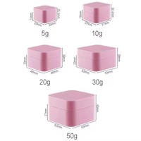 Récipient en plastique carré 5g 10g 30g 50g emballage cosmétique crème pot de gel carré en plastique rose noir blanc