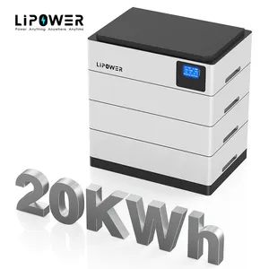Lipower offgrid 태양 에너지 저장 전원 시스템 홈 48V 51.2v 400AH 20KWh 스택 LiFePO4 배터리