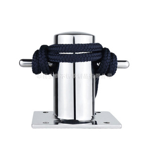 Shining Stainless Steel Cylindrical Bollard 120mm 150mm Thickened Base Plate For Marine Docks <b>Yachts</b> - Product Image 4