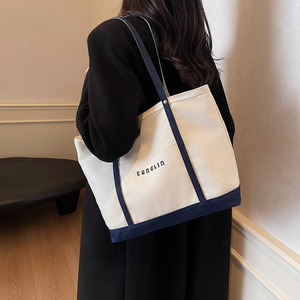 Wholesale Eco-Friendly <b>Large</b> Cotton Tote <b>Bag</b> Custom Logo Canvas Shopping <b>Bag</b> for Women Reusable Fashionable Grocery <b>Bag</b> - Product Image 3