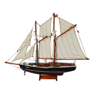 Modèle de <span class=keywords><strong>bateau</strong></span> à voile canadien à nez bleu en bois personnalisé, artisanat nautique, décoration, souvenir, cadeau, modèle de navire - Product Image 5