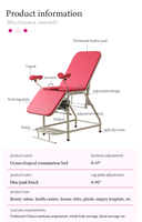 Chaise d'examen gynécologique en acier inoxydable économique, lit d'accouchement complet, table d'examen gynécologique pour hôpital