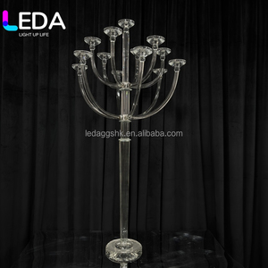 เชิงเทียนคริสตัลทรงกระบอกใสสูงทันสมัยสำหรับตกแต่งโต๊ะงานแต่งงาน LEDA ดีไซน์กระจกเงา 13 แขน สำหรับตกแต่งงานอีเว้นท์และงานปาร์ตี้ - Product Image 3