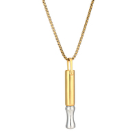 Collier anti-stress et anti-anxiété pour la respiration et la méditation, aide au retrait du tabac, en acier inoxydable plaqué or, unisexe, tendance