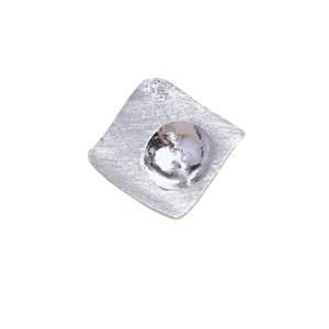 Base Hueca para Colgante Cuadrado Esmerilado de Plata S925 Wenchi, Tamaño 10-12mm, Accesorios DIY para Joyería de Perlas, Fornituras de Joyería con Hebilla 13490 - Product Image 5
