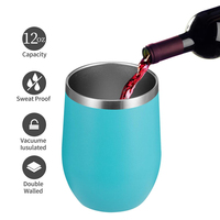 Nouveau Verre à Vin Isotherme en Acier Inoxydable de 12 oz (355 ml) en Forme d'Œuf, Personnalisable avec Logo, pour Café et Voyage – Vente en Gros 2025