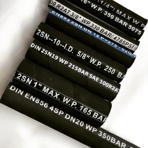 Manguera de Goma EPDM <span class=keywords><strong>INTERFLEX</strong></span> de Fábrica R3 R6 1TE 2TE 3TE con Refuerzo de Fibra de Acero Industrial para Agua, Aceite, Aire e Hidráulica - Product Image 1