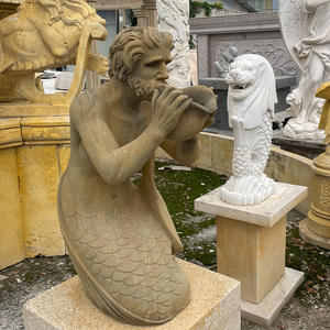 Fait à la main marbre mâle sirène <span class=keywords><strong>fontaine</strong></span> d'eau potable Sculpture Figurine d'art créatif - Product Image 5