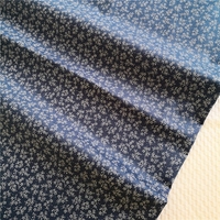 Tissu sergé 100% coton à imprimés floraux, couleur bleue, textile pour la maison