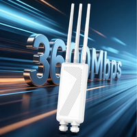 Punto de Acceso WiFi 6 Industrial para Exteriores, 3600 Mbps, Alta Potencia, Inalámbrico, IP66, Resistente al Agua, para Más de 120 Usuarios, 3 Antenas