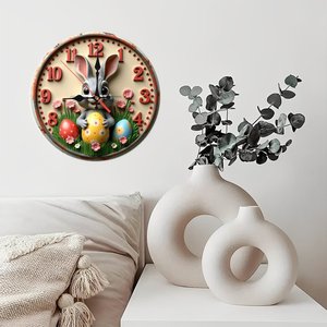 Round Wooden Wall <b>Clock</b> Minimalist Solid Wood Silent Movement Small Home Decor <b>Clock</b> 25x25Cm - Product Image 2
