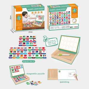 Venta caliente Diy Jigsaw Magnetic Puzzle Juego <span class=keywords><strong>World</strong></span> Flags Theme Kids Magnetic Puzzle Juguetes - Product Image 6