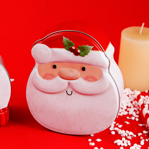 Chất Lượng Cao Cmyk In Ấn Giáng Sinh Trang Trí Cookie Tin Hộp 3D Santa Claus Hình Dạng Kim Loại Tin Trường Hợp Kẹo Sô Cô La Nhai Kẹo Cao Su Tinplate Hộp - Product Image 5