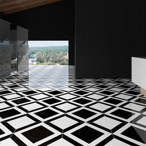 Simple Glossy Black and <strong>White</strong> Ceramic <strong>Mosaic</strong> <strong>Tiles</strong> 800X800 for Hair Salon KTV Hotel Lobby Floor - Product Image 5