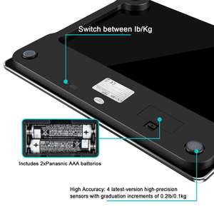 Nouvelle Balance Corporelle au Design Mince en Verre Trempé, Pèse-<span class=keywords><strong>Personne</strong></span> de Salle de Bain Personnalisé 150kg/330lb pour le Poids Corporel - Product Image 4