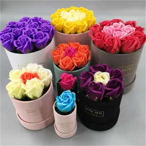 Low price custom logo valentine day round cylinder flower packaging gift box for flowers box