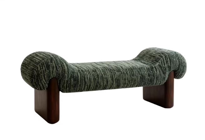 ผ้ากำมะหยี่แจ็คการ์ดสีเขียวมรกต + ไม้แอช