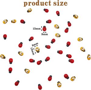 Mini 100 Uds autoadhesivo 9x13mm parte posterior plana <span class=keywords><strong>madera</strong></span> abejas mariquitas pegatinas para DIY micropaisaje Scrapbooking tarjeta cartel <span class=keywords><strong>de</strong></span> pared <span class=keywords><strong>madera</strong></span> - Product Image 2