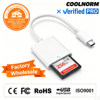 Adaptateur de carte mémoire externe Type-C pour Android SD TF, lecteur de carte CF intelligent avec interface USB 3-en-1 pour utilisation sur ordinateur