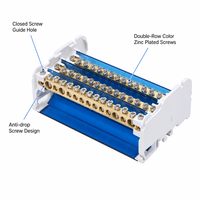 Boîtier de distribution de câblage série UK sur rail DIN à courant élevé, avec bornier en laiton monobloc pour distribution d'alimentation en armoire