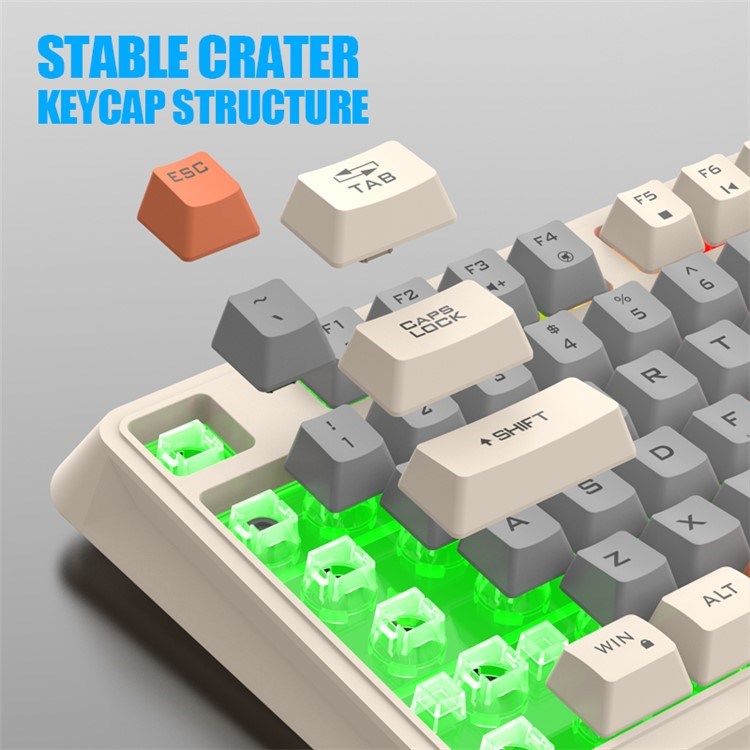 XUNFOX K82 94 Keys Gaming Wired Keyboard with Mixed Color Backlit
