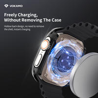 Funda Magnética de Metal Negro para Apple Watch Series, Protector de Pantalla a Prueba de Golpes para iWatch