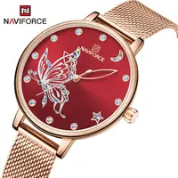 NAVIFORCE NF5011 High Quality Women Quartz Custom Diamond Watch Stainless Steel Waterproof Date Wristwatch Watch Luxury
