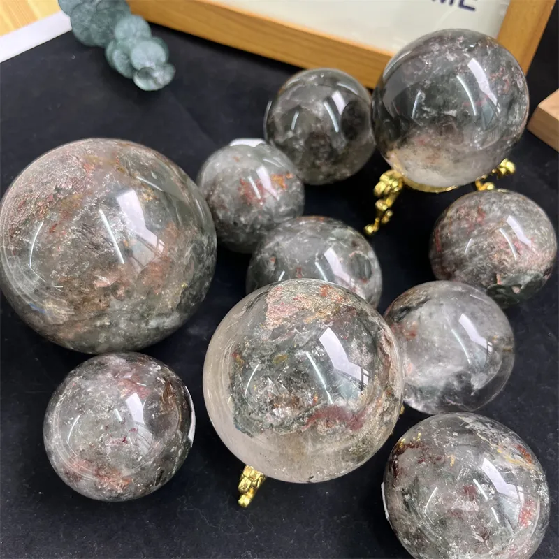 Bola de cristal natural para decoración, piedras curativas, esfera de cuarzo para jardín, gran oferta