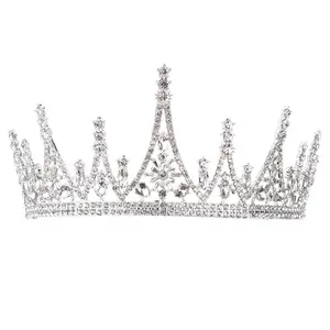 Commercio all'ingrosso di lusso della principessa accessori per capelli corona di strass moda da sposa di bellezza di spettacolo del diadema corona