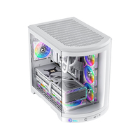 KNIPOWER Custom White ATX MATX Computer Case Towers RGB Gamer PC Cabinet Chassis Desktop Casings Gaming PC Case With Fan