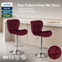 Tabouret de bar pivotant avec dossier capitonné, hauteur réglable et repose-pieds chromé pour îlot de cuisine