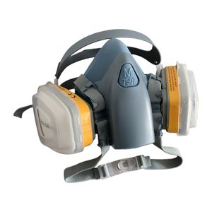 قناع غاز نصفي عالي الفعالية مع فلتر كربون نشط صديق للبيئة بتصميم ثلاثي الطبقات مريح من السيليكون قابل لإعادة الاستخدام - Product Image 1