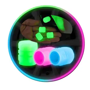 Holesale-Tapas de válvulas luminosas para neumáticos de coche, tapas de válvulas fluorescentes