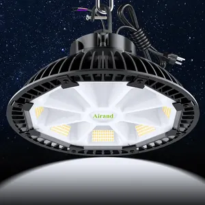 Giao Hàng Từ Nhà Kho Mỹ Đèn LED High Bay UFO Đèn Công Nghiệp Có Thể Điều Chỉnh Độ Sáng 200W Đèn Nhà Để Xe 140lm/W