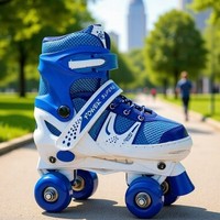 Patins à roulettes en ligne à double rangée avec roues en PVC et coque en coton, taille réglable pour adultes et enfants, directement de l'usine